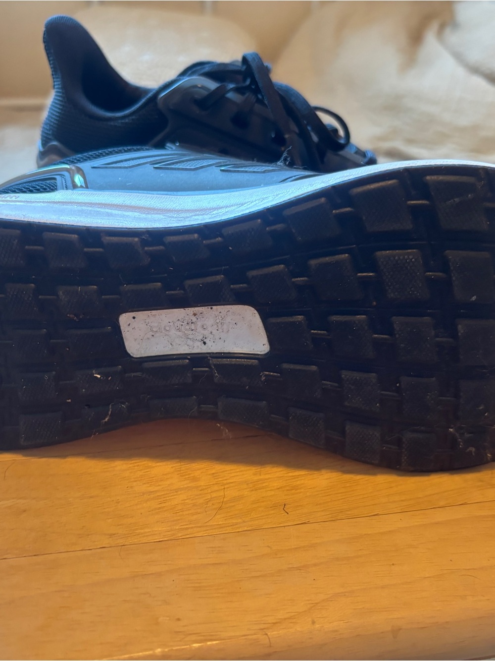 adidas Men's Black Athletic Sneakers with White Midsole - Picture 3 of 5
